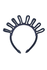 Doodle Leather Headband - Navy