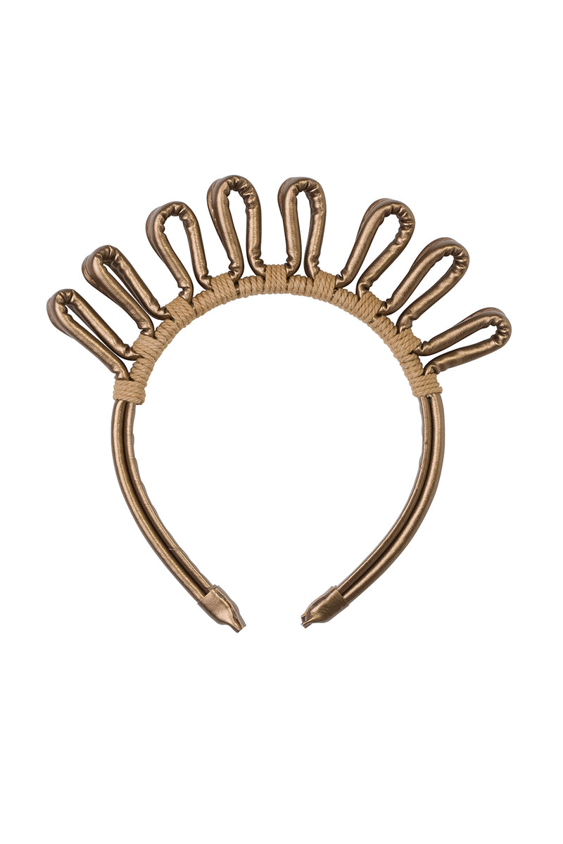 Doodle Leather Headband - Copper