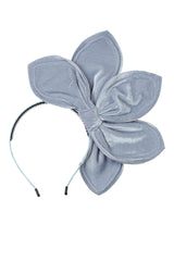 Five Petals Velvet Headband - Antique Blue