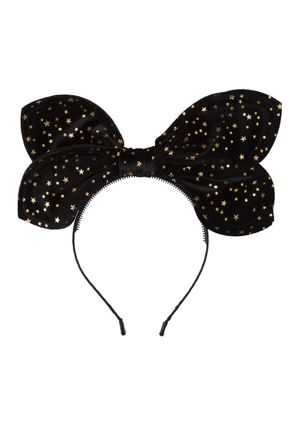 Growing Orchid Velvet Headband - Black Star
