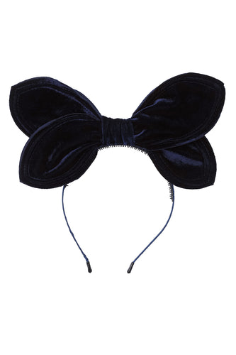 Growing Orchid Velvet Headband - Navy (By Request Only, Min 10+)