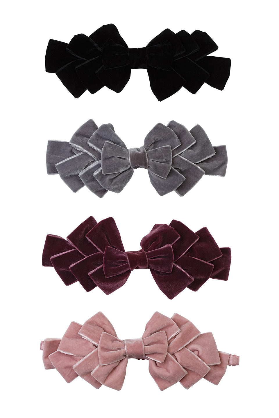 Pleated Ribbon Velvet Wrap - Grey