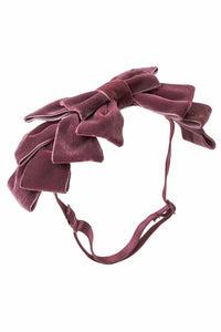 Pleated Ribbon Velvet Wrap - Purple