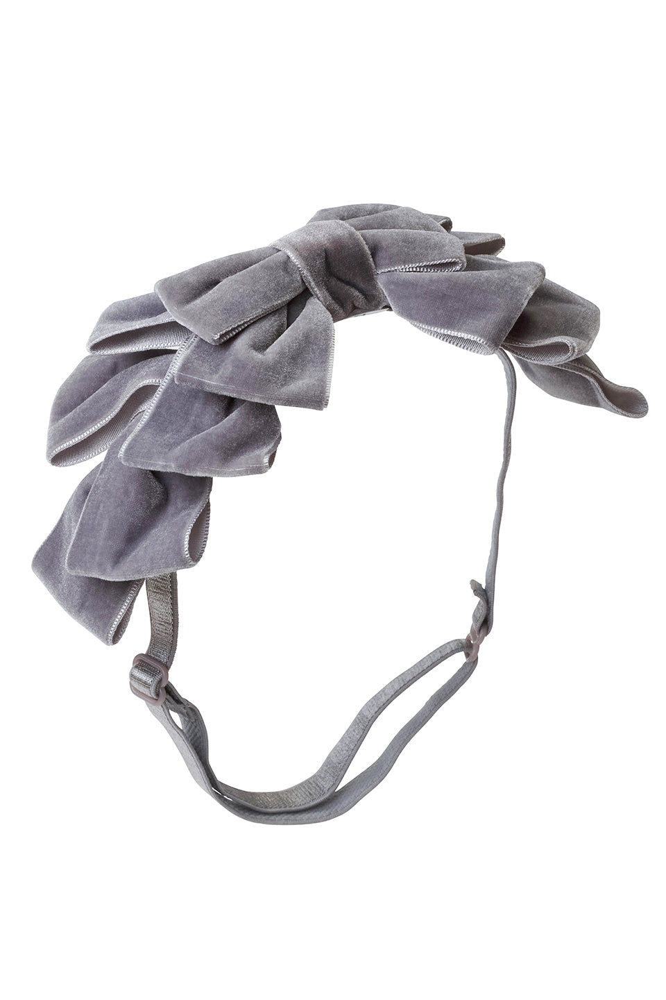 Pleated Ribbon Velvet Wrap - Grey