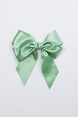 Oversized Bow Pony/Clip - Sage Green (By Request Only, Min 10+)