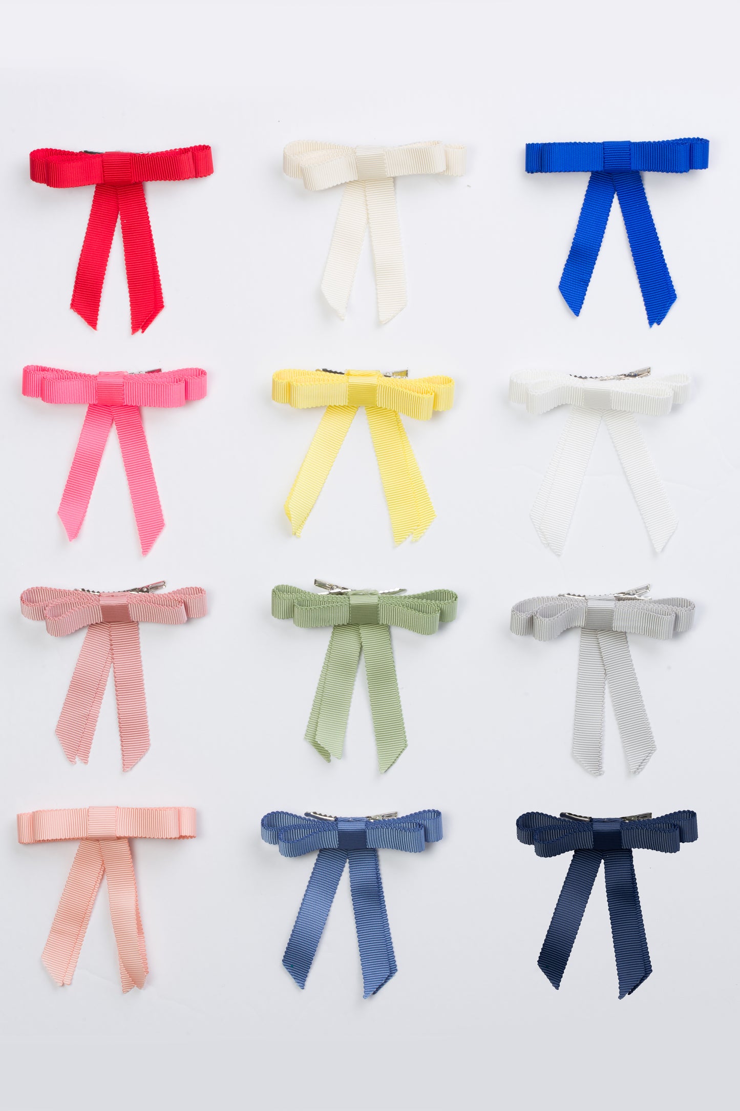 Grosgrain Bow Clip Set (2) - Spring Moss