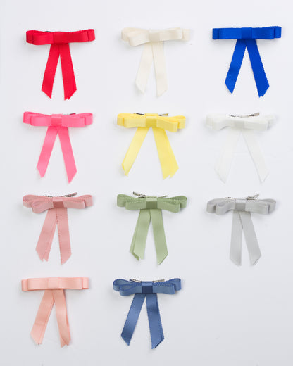 Grosgrain Bow Clip Set (2) - Lemon