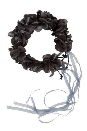 Floral Wreath Full - Charcoal