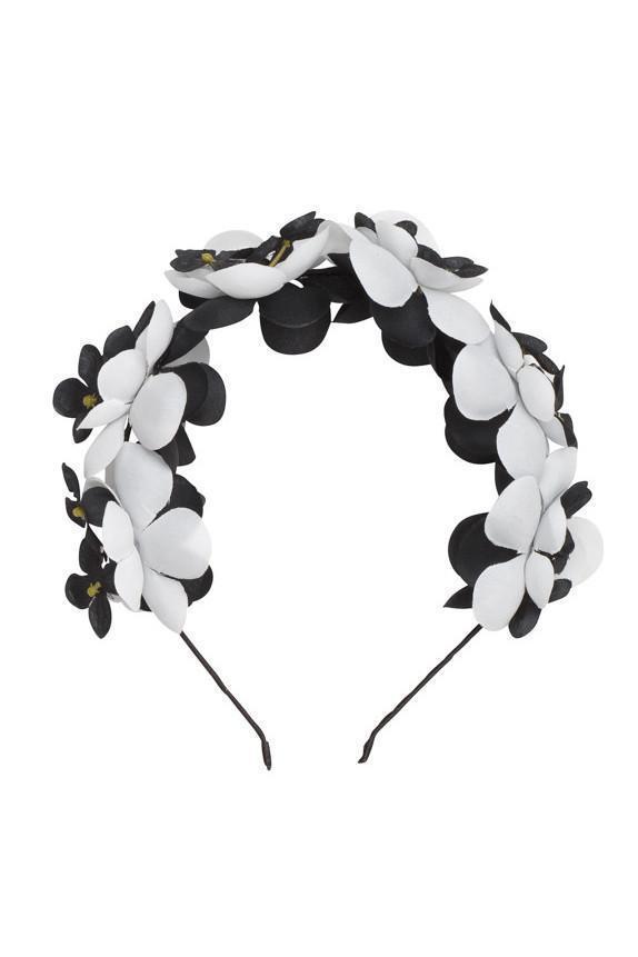 Floral Crown - White/Black