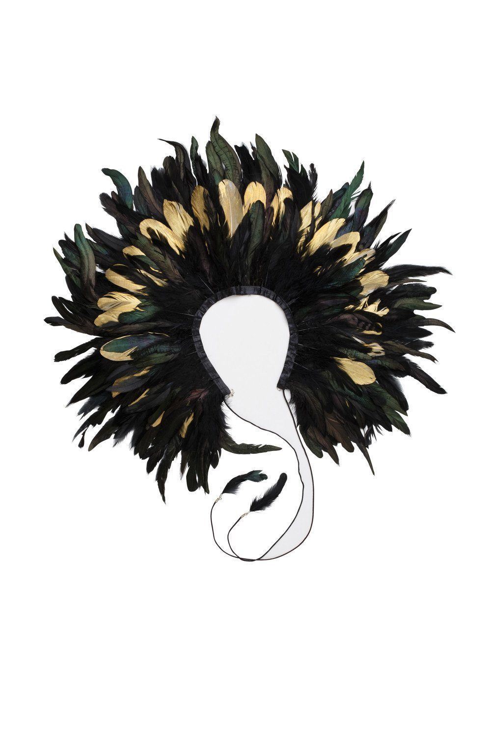 Feather Collar - Black/Gold