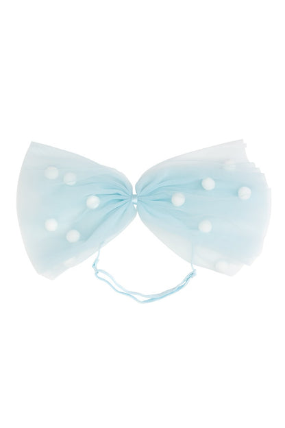 1940's Bow Wrap - Light Blue/White