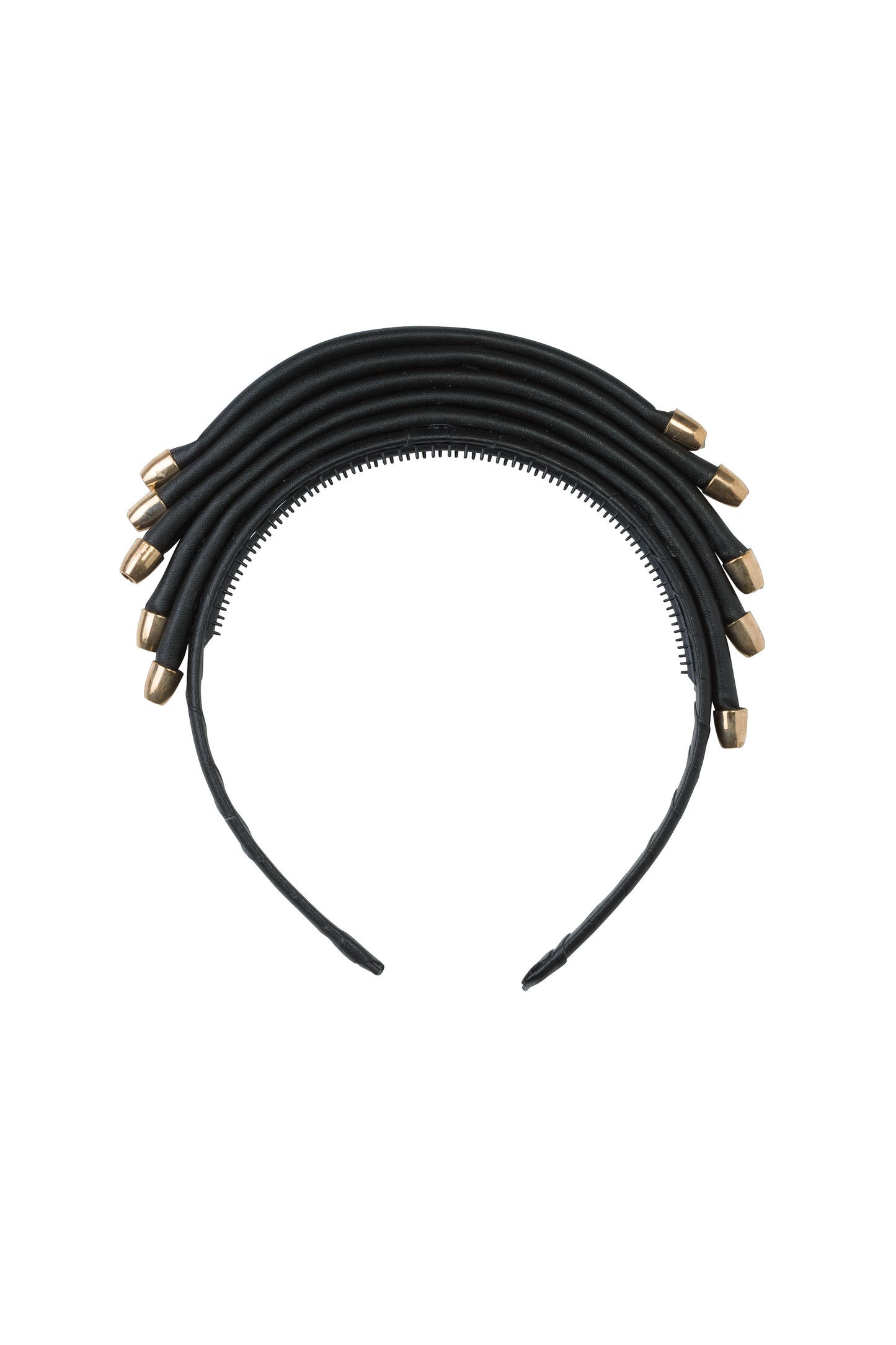 Rainbow Leather Headband - Black
