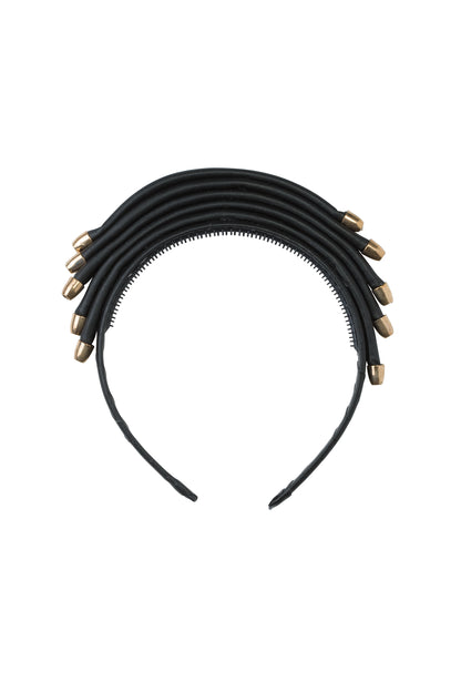 Rainbow Leather Headband - Black
