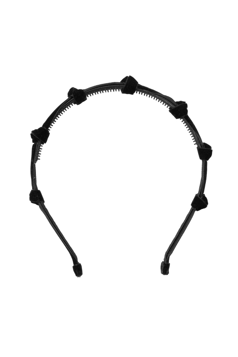 Rosebud Headband - Black Velvet