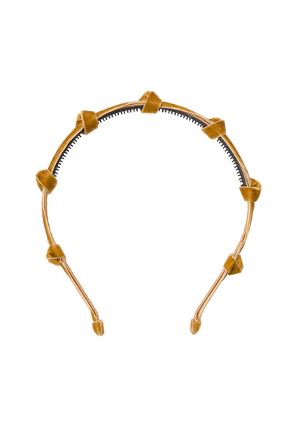 Rosebud Headband - Gold Velvet