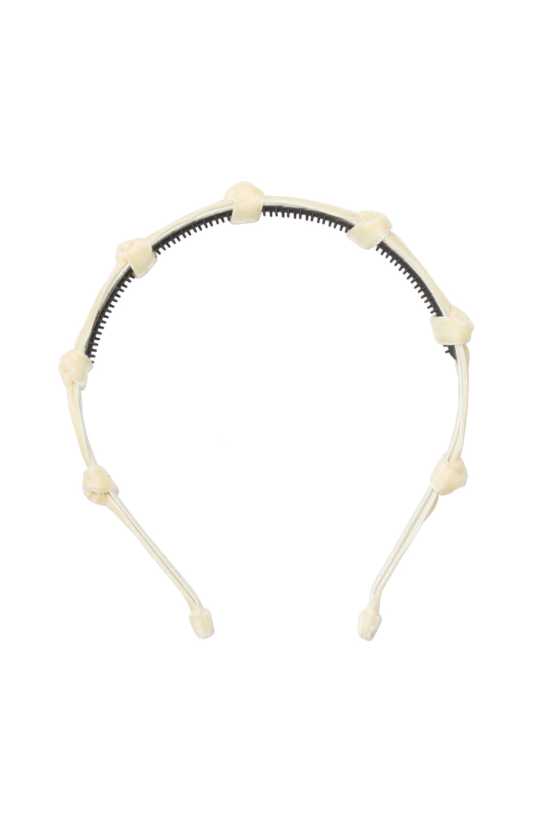 Rosebud Headband - Ivory Velvet