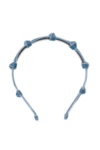 Rosebud Headband - Blue Denim Velvet