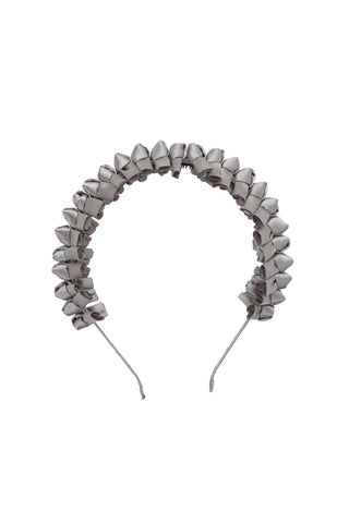 Satin Tied Headband - Silver Grey