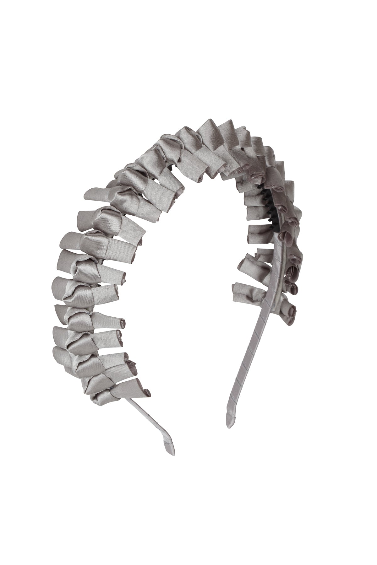Satin Tied Headband - Silver Grey