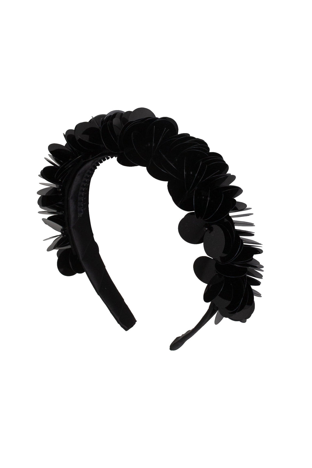 Sequin Blooms Headband - Black