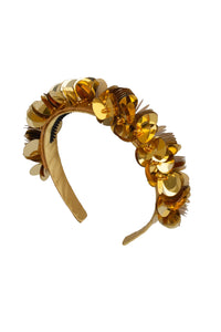 Sequin Blooms Headband - Gold
