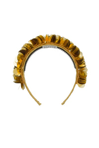 Sequin Blooms Headband - Gold