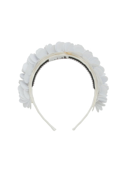 Sequin Blooms Headband - White