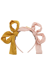 Side By Side Party Bow - Blush/Mustard