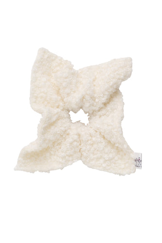 Fuzzy Square Scrunchie - Ivory Fur