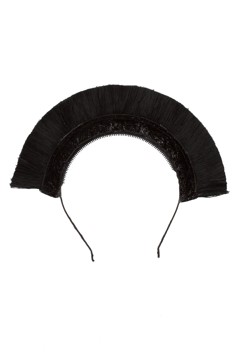 Static Fringe Headband - Black Fringe/Black Glitter
