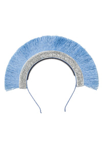Static Fringe Headband - Blue Fringe/Silver Glitter