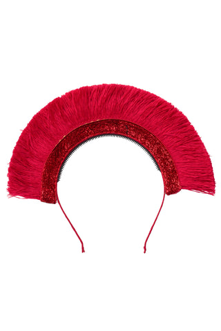 Static Fringe Headband - Red Fringe/Red Glitter