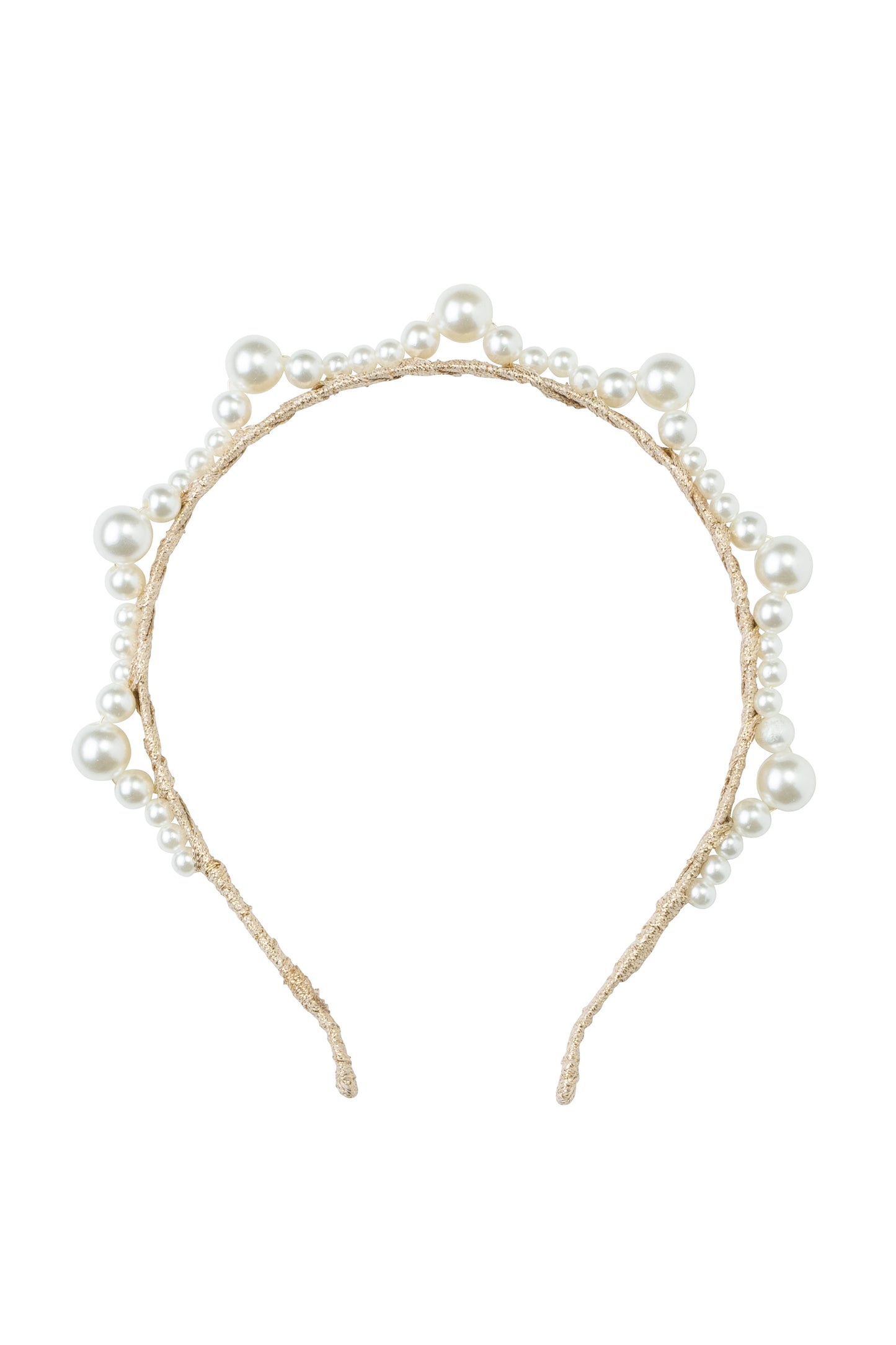 Triple Cluster Pearl Headband - Gold/Ivory (By Request Only, Min 10+)