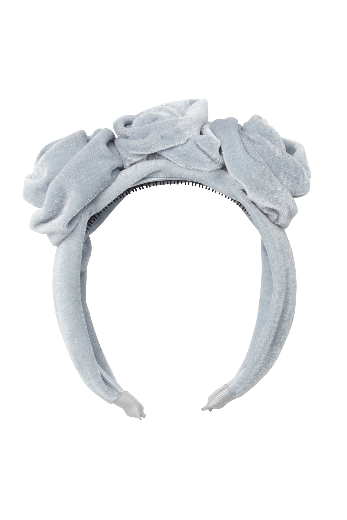 Triple Rose Garden Headband - Light Blue Velvet