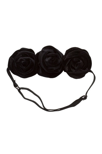 Triple Rose Garden Wrap - Black Velvet