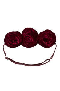 Triple Rose Garden Wrap - Burgundy Velvet