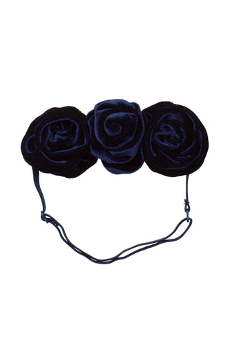 Triple Rose Garden Wrap - Navy Velvet