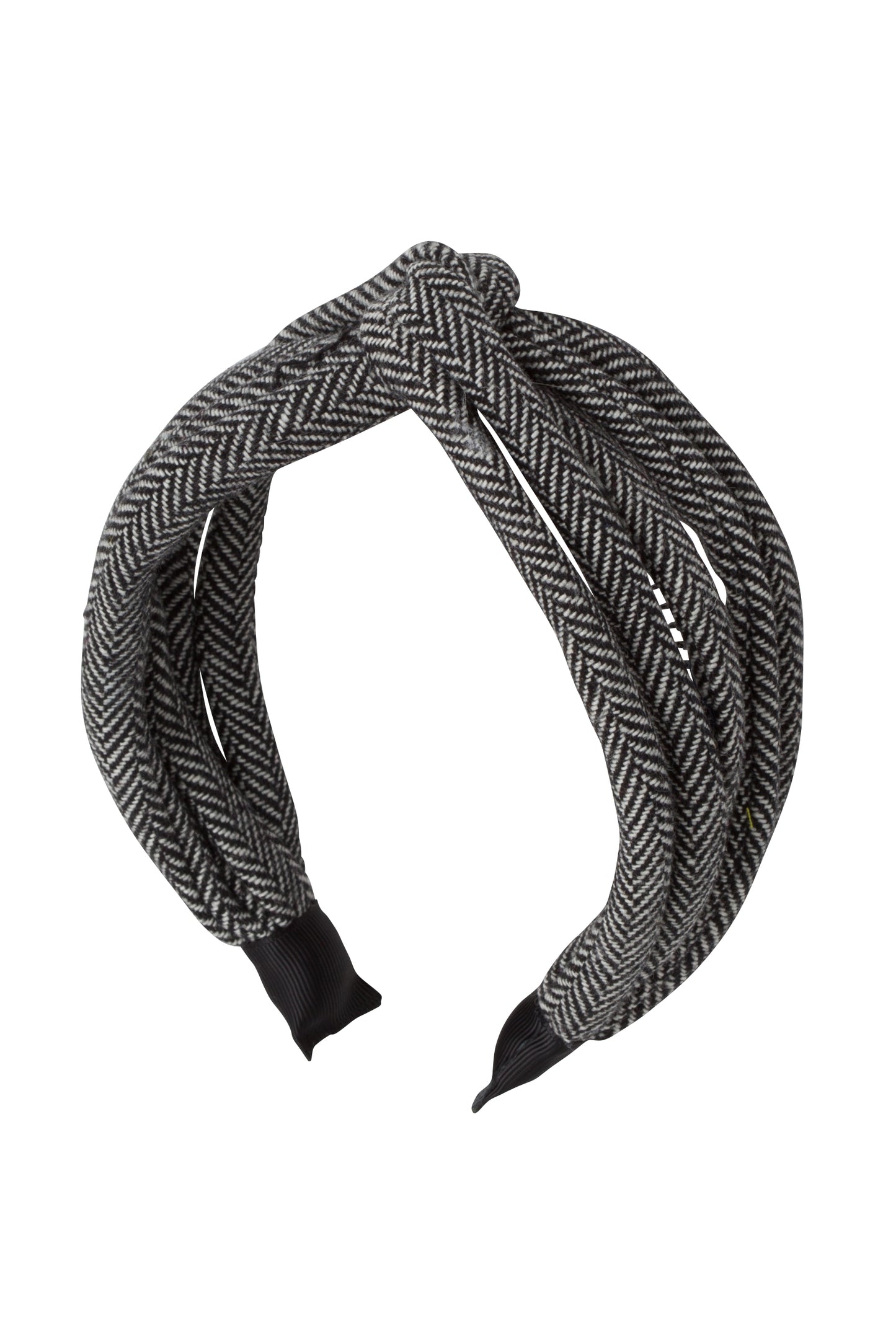 Tubular Herringbone Headband - Black/White