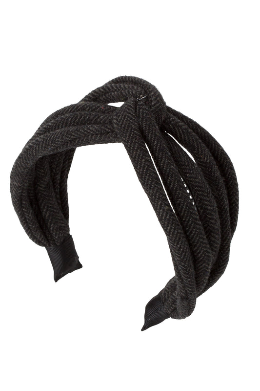 Tubular Herringbone Headband - Charcoal