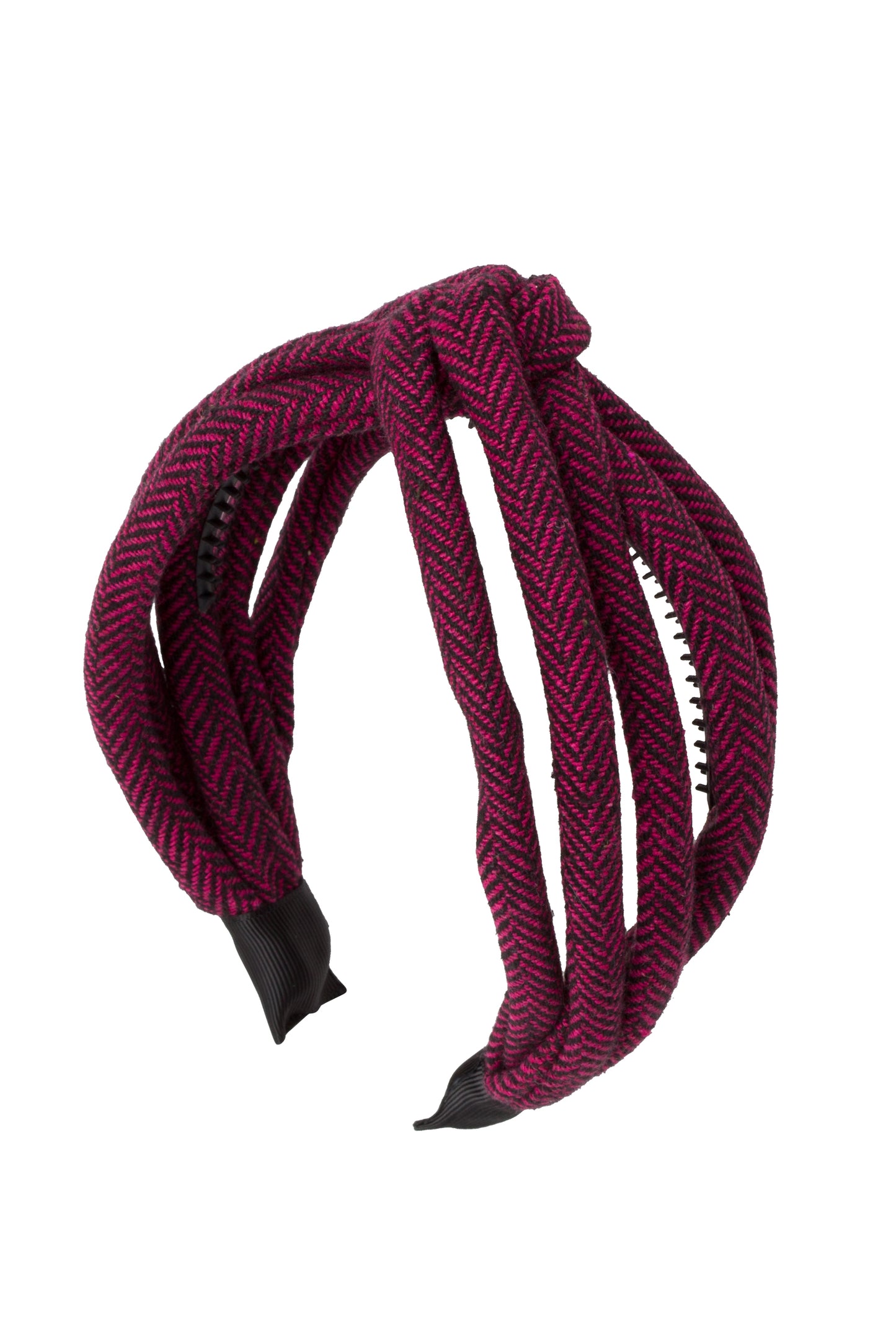 Tubular Herringbone Headband - Hot Pink