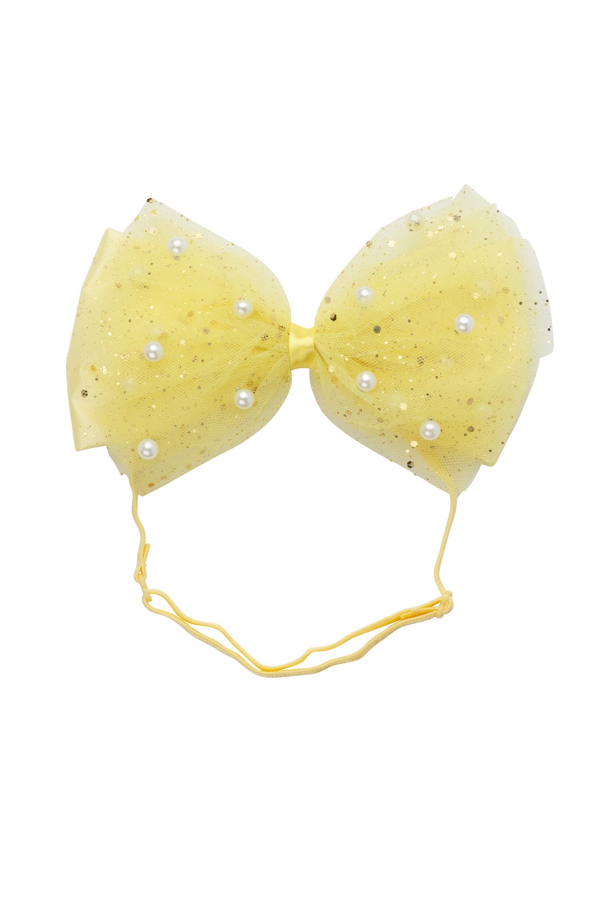 Tulle Pearl Wrap - Yellow
