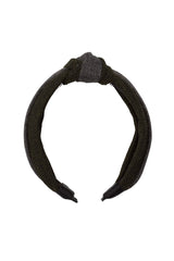 Knot Herringbone Headband - Olive/Grey