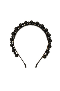 Uneven Pearls Headband - Black