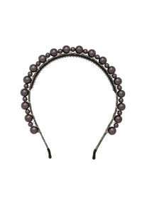 Uneven Pearls Headband - Charcoal