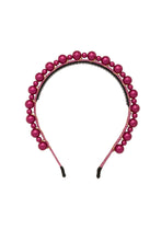 Uneven Pearls Headband - Cranberry