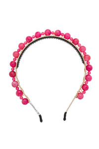 Uneven Marbles Headband - Hot Pink