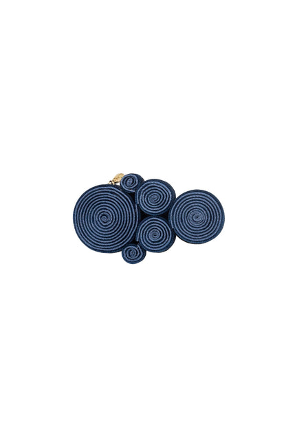 Spiral Clip - Navy Velvet