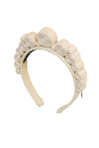 Spiral Headband - Ivory Velvet