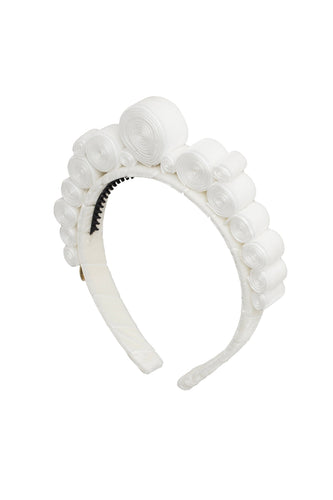 Spiral Headband - White Velvet