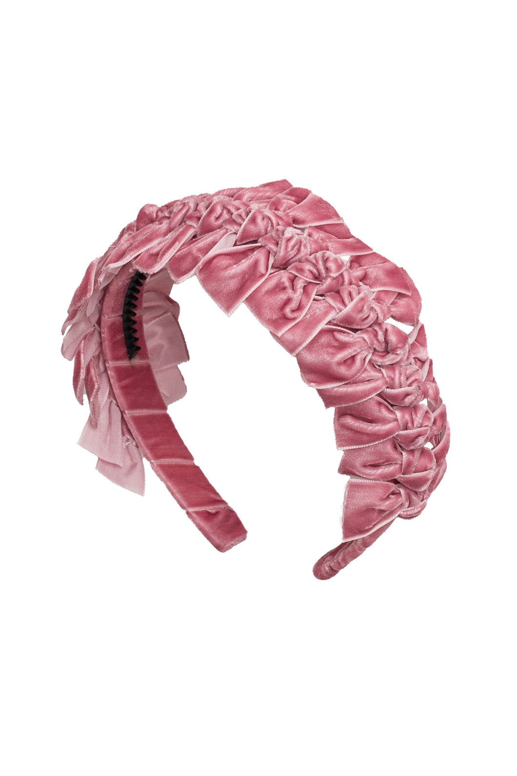 Velvet Ties Ribbon Headband - Rose